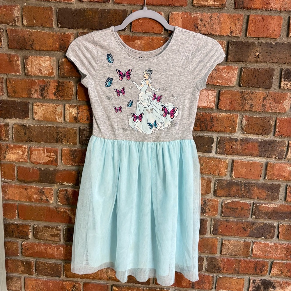 Jumping Beans X Disney girls Cinderella butterflies tulle dress blue 8